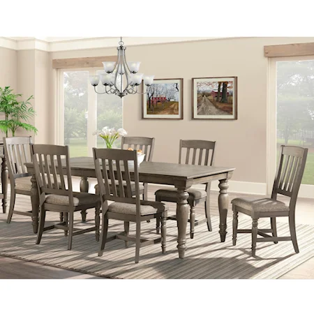 Transitional 7 Piece Dining Set